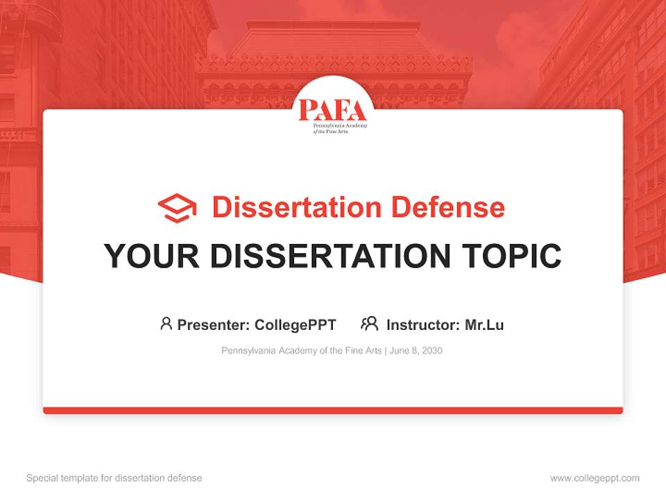 Pennsylvania Academy of the Fine Arts Graduation Thesis Defense PPT Template4:3 ratio PPT effect preview image7
