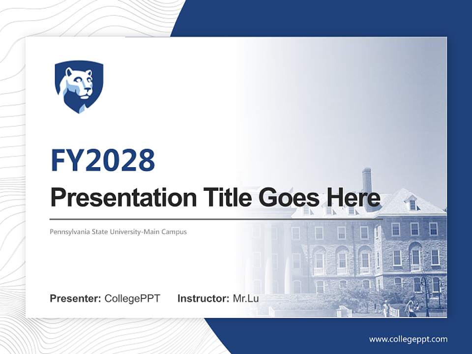 Pennsylvania State University-Main Campus Academic Presentation/Research Findings Report PPT Template4:3 ratio PPT effect preview image5