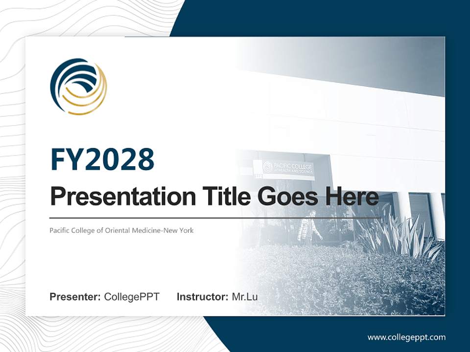 Pacific College of Oriental Medicine-New York Academic Presentation/Research Findings Report PPT Template4:3 ratio PPT effect preview image5