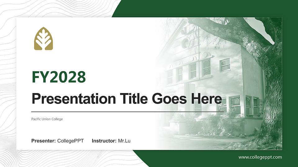 Pacific Union College Academic Presentation/Research Findings Report PPT Template16:9 ratio PPT effect preview image