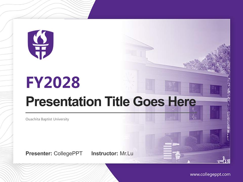 Ouachita Baptist University Academic Presentation/Research Findings Report PPT Template4:3 ratio PPT effect preview image5