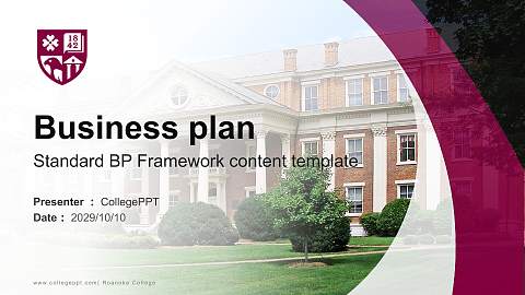 Roanoke College Competition/Entrepreneurship Contest PPT Template