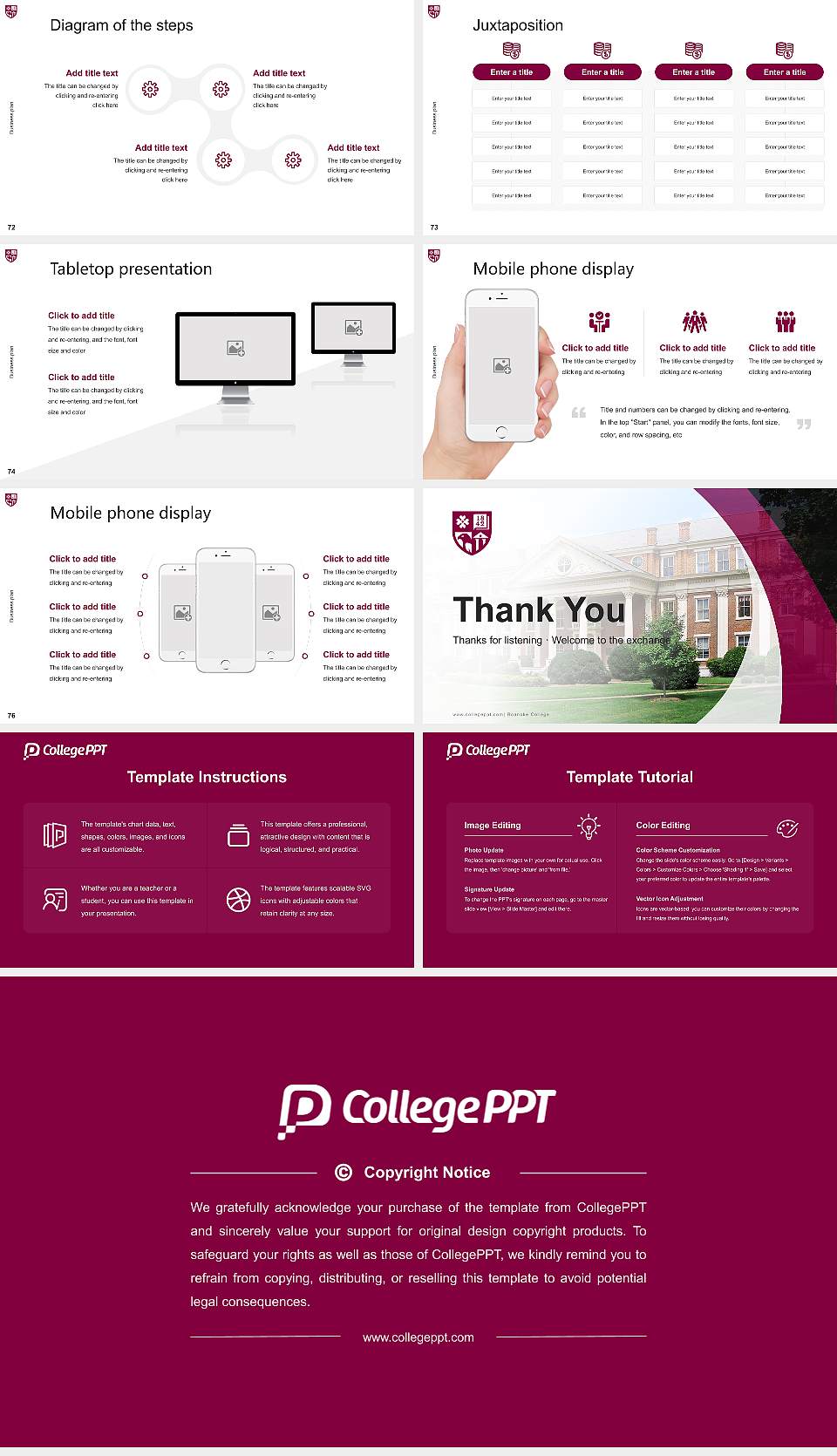Roanoke College Competition/Entrepreneurship Contest PPT Template16:9 ratio PPT effect preview image9