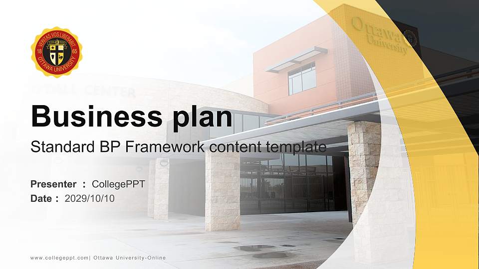 Ottawa University-Online Competition/Entrepreneurship Contest PPT Template16:9 ratio PPT effect preview image