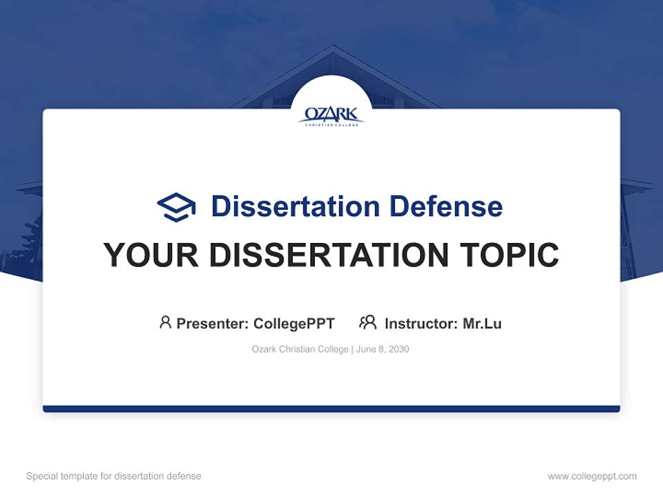 Ozark Christian College Graduation Thesis Defense PPT Template4:3 ratio PPT effect preview image7