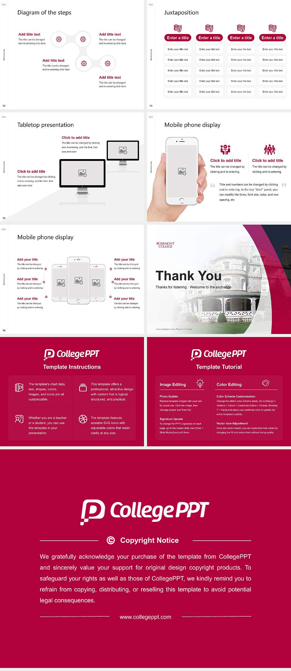 Rosemont College Competition/Entrepreneurship Contest PPT Template4:3 ratio PPT effect preview image9