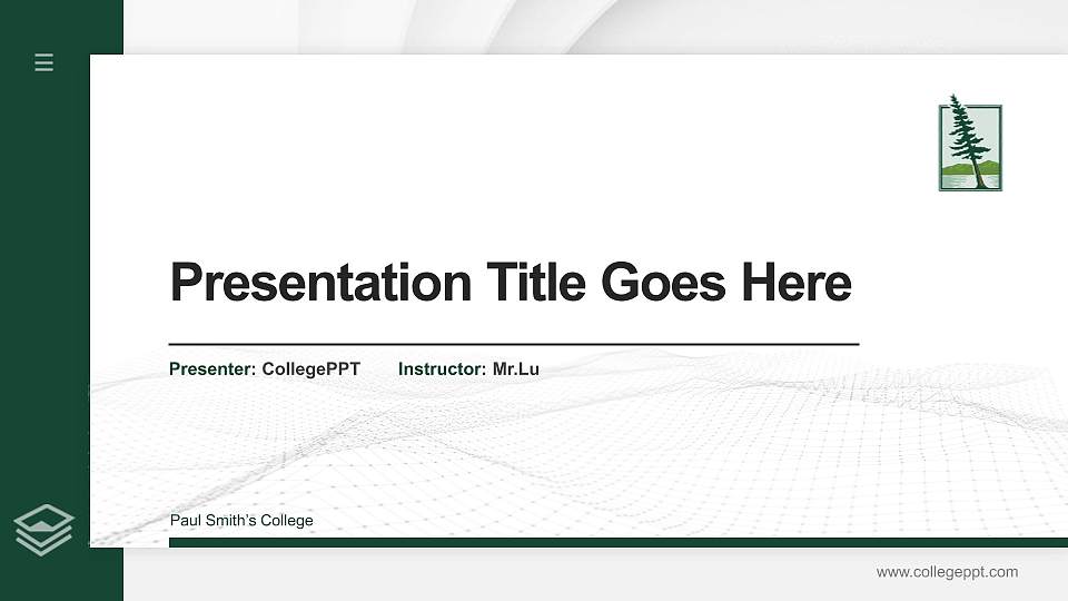 Paul Smith’s College Thesis Proposal/Graduation Defense PPT Template16:9 ratio PPT effect preview image