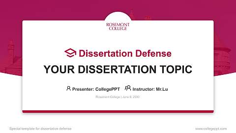 Rosemont College Graduation Thesis Defense PPT Template
