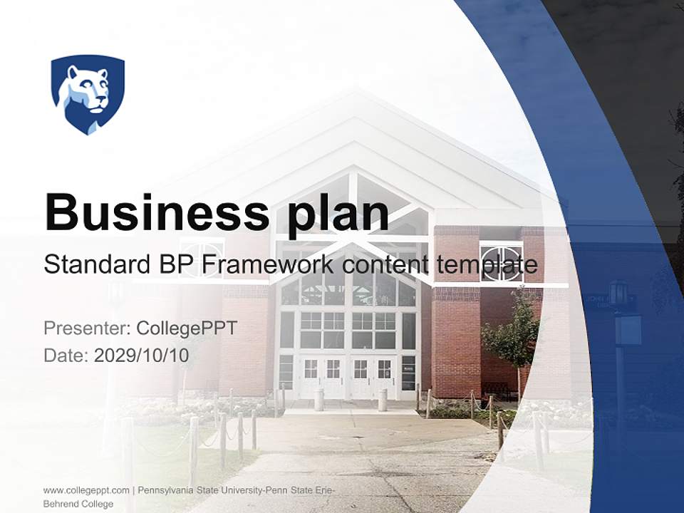 Pennsylvania State University-Penn State Erie-Behrend College Competition/Entrepreneurship Contest PPT Template4:3 ratio PPT effect preview image9