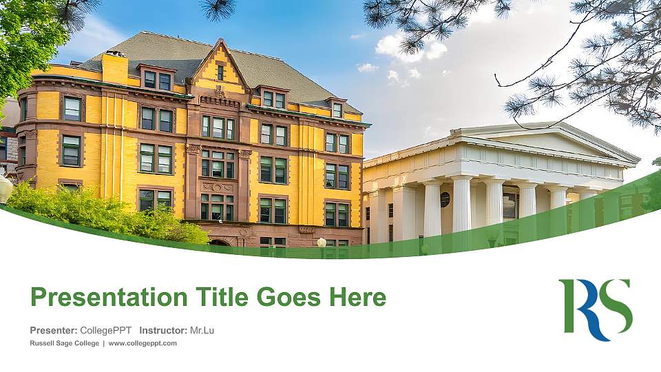 Russell Sage College Course/Courseware Creation PPT Template16:9 ratio PPT effect preview image