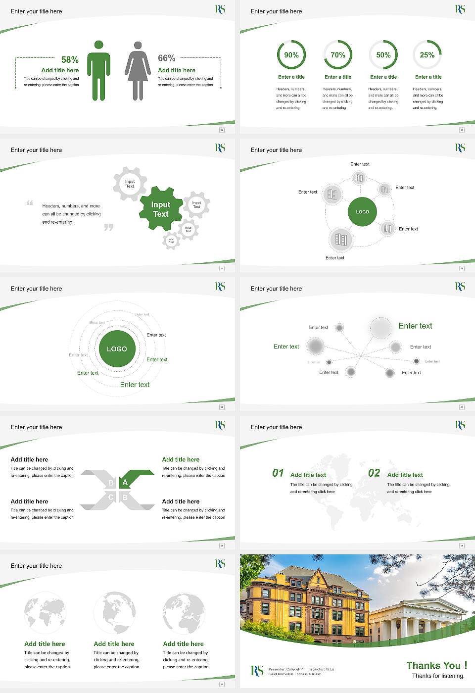Russell Sage College Course/Courseware Creation PPT Template16:9 ratio PPT effect preview image4