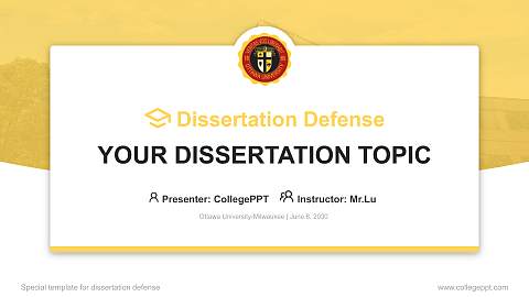 Ottawa University-Milwaukee Graduation Thesis Defense PPT Template