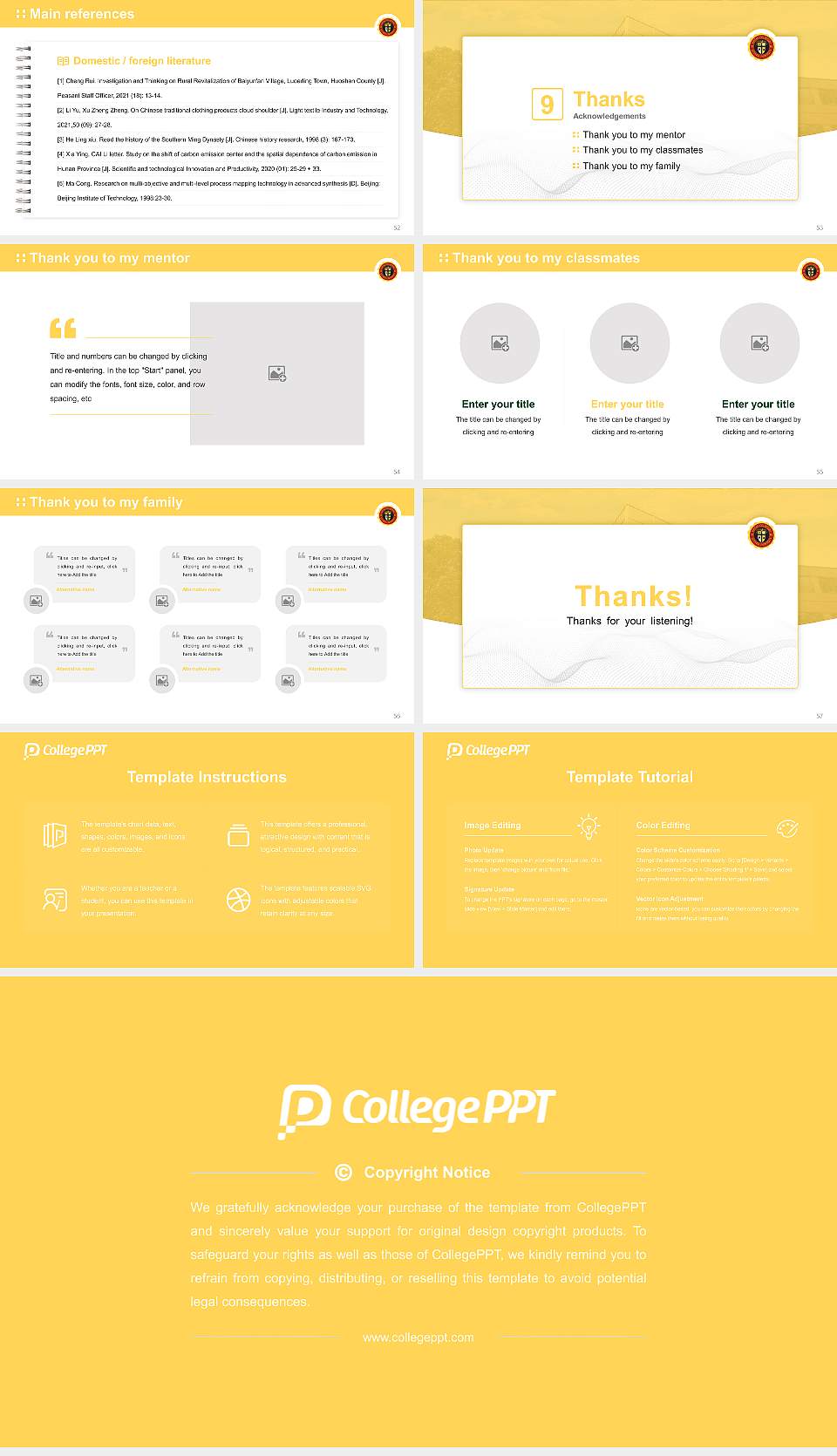 Ottawa University-Milwaukee Graduation Thesis Defense PPT Template16:9 ratio PPT effect preview image7