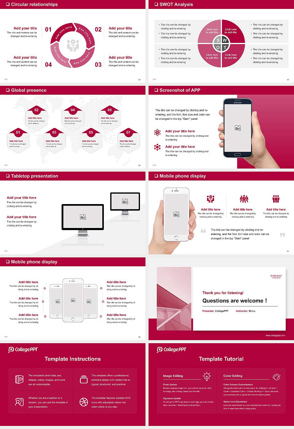 Rosemont College General Purpose PPT Template16:9 ratio PPT effect preview image5