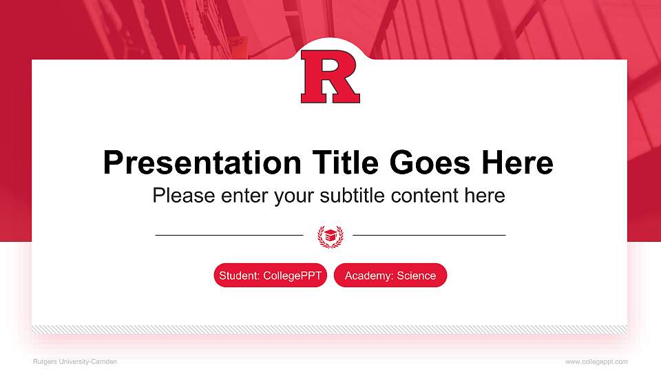 Rutgers University-Camden National Scholarship Defense PPT Template16:9 ratio PPT effect preview image