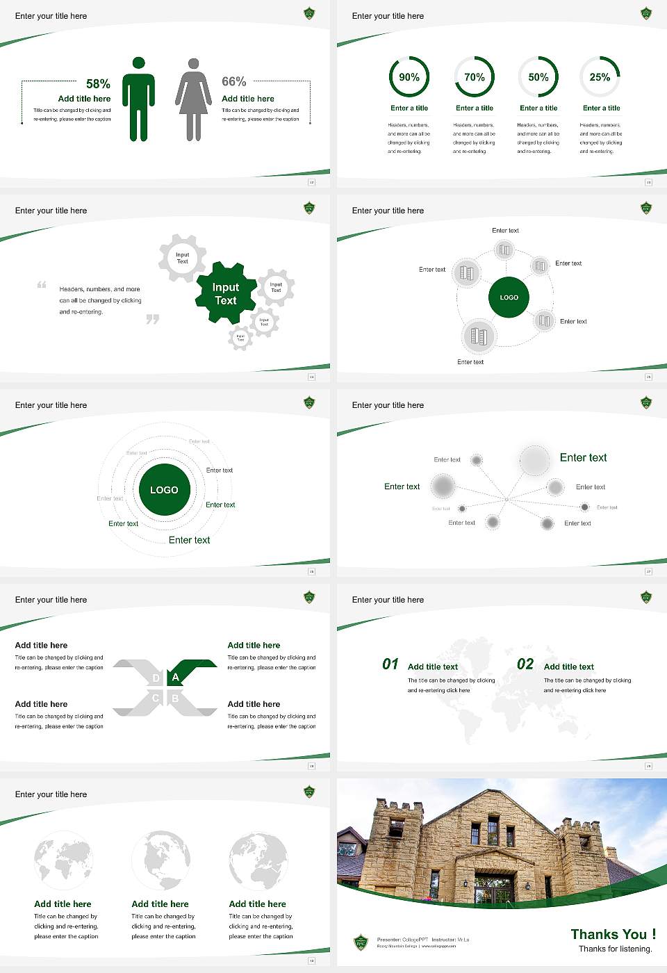 Rocky Mountain College Course/Courseware Creation PPT Template16:9 ratio PPT effect preview image4