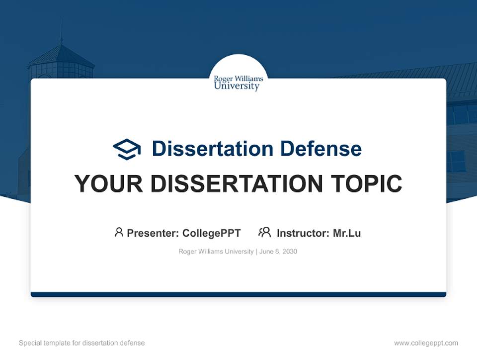Roger Williams University Graduation Thesis Defense PPT Template4:3 ratio PPT effect preview image7