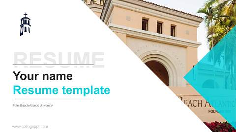 Palm Beach Atlantic University Resume PPT Template