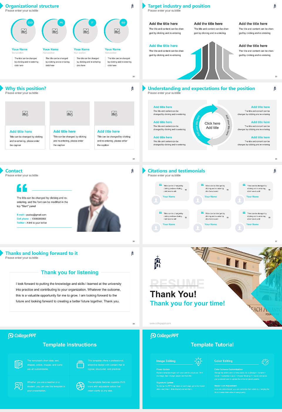 Palm Beach Atlantic University Resume PPT Template16:9 ratio PPT effect preview image4