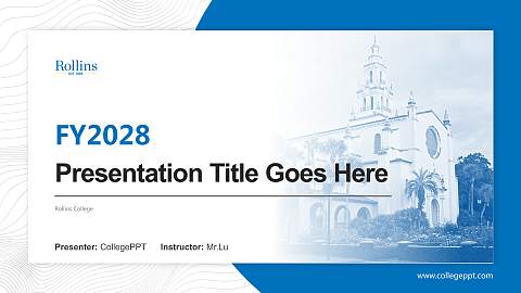 Rollins College Academic Presentation/Research Findings Report PPT Template