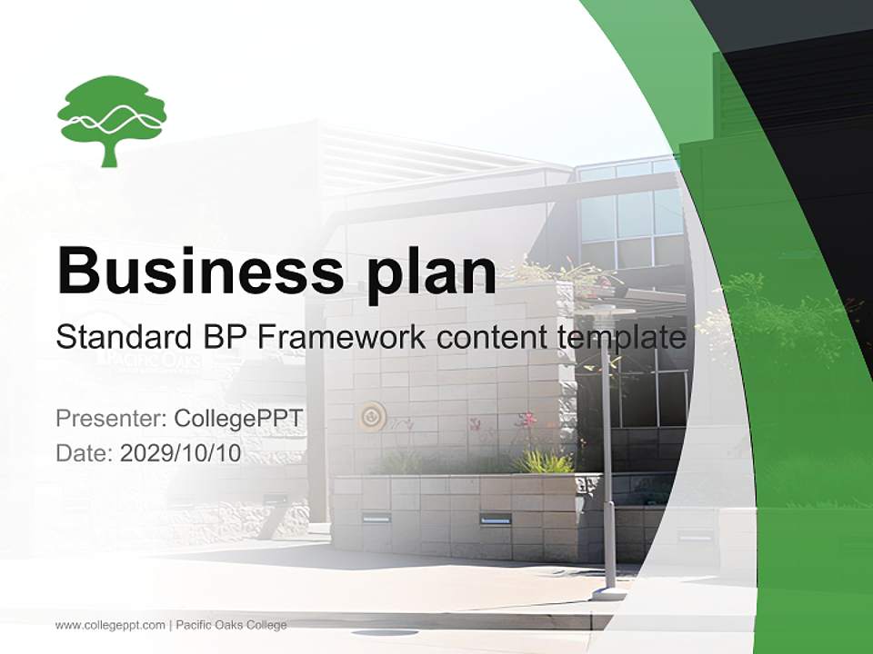 Pacific Oaks College Competition/Entrepreneurship Contest PPT Template4:3 ratio PPT effect preview image9