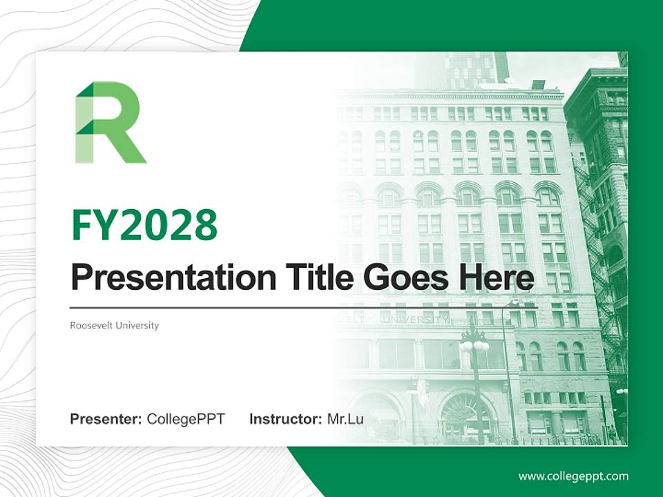 Roosevelt University Academic Presentation/Research Findings Report PPT Template4:3 ratio PPT effect preview image5