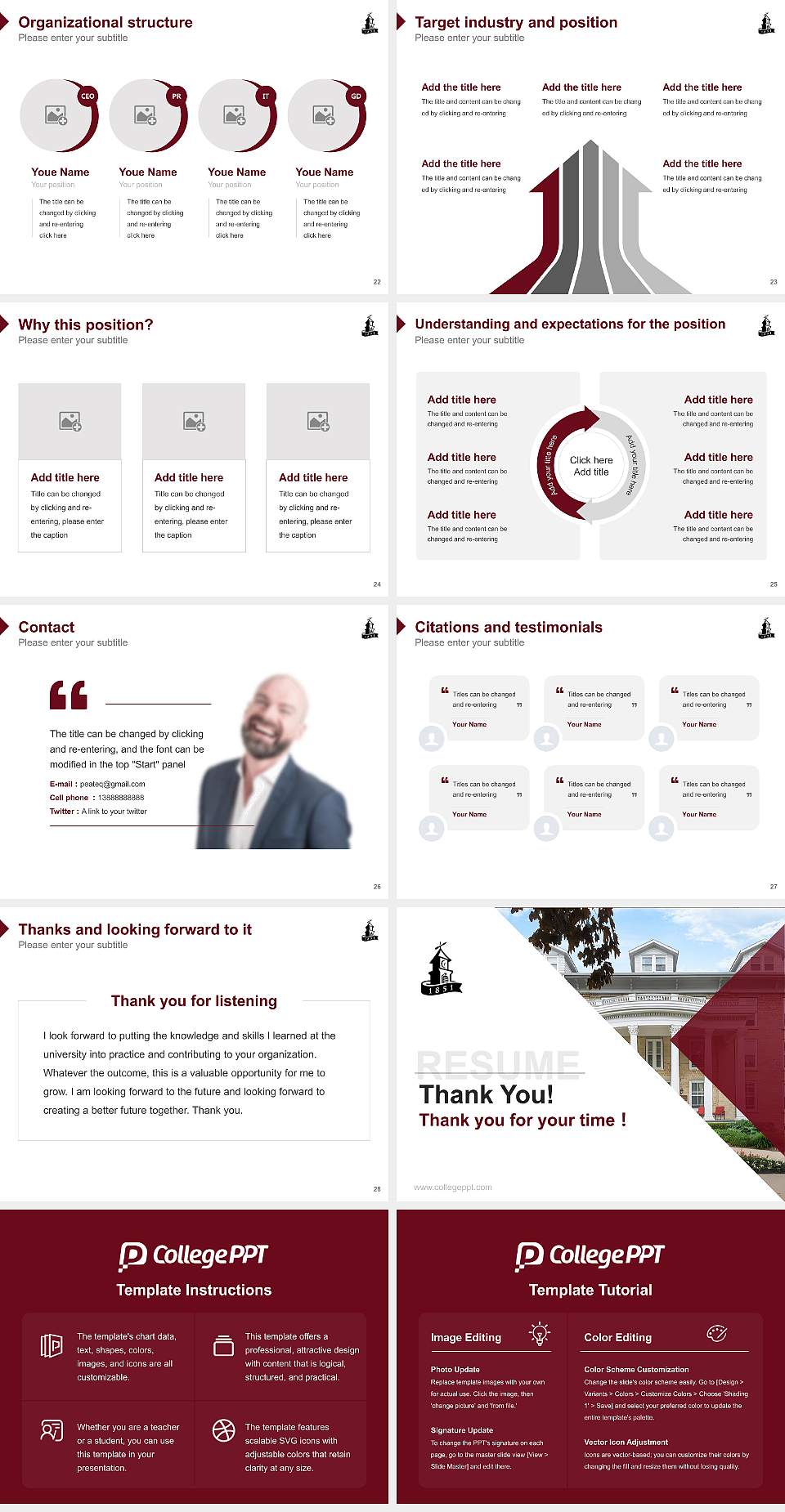Ripon College Resume PPT Template4:3 ratio PPT effect preview image4