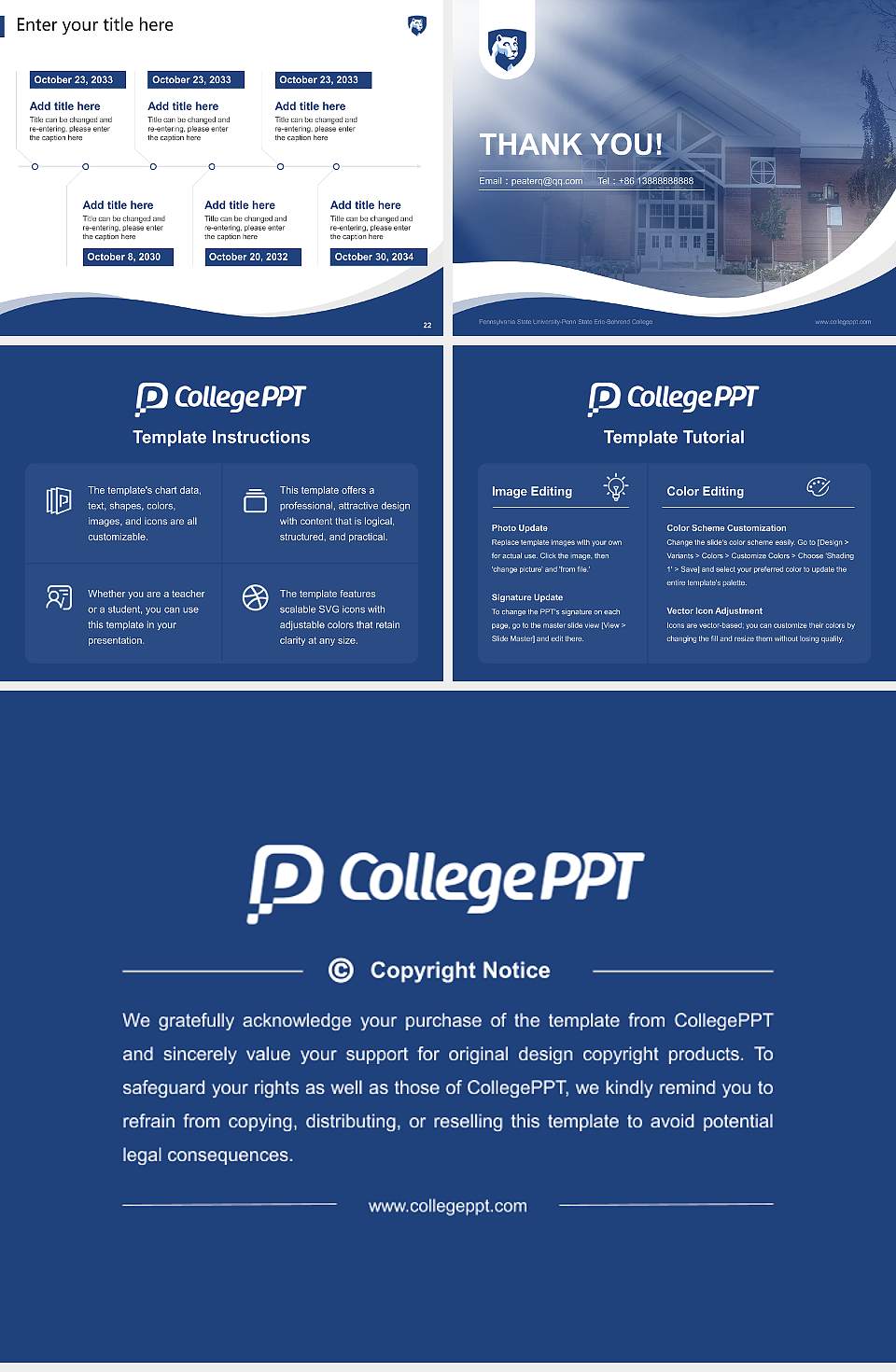 Pennsylvania State University-Penn State Erie-Behrend College Lecture Sharing and Networking Event PPT Template4:3 ratio PPT effect preview image4