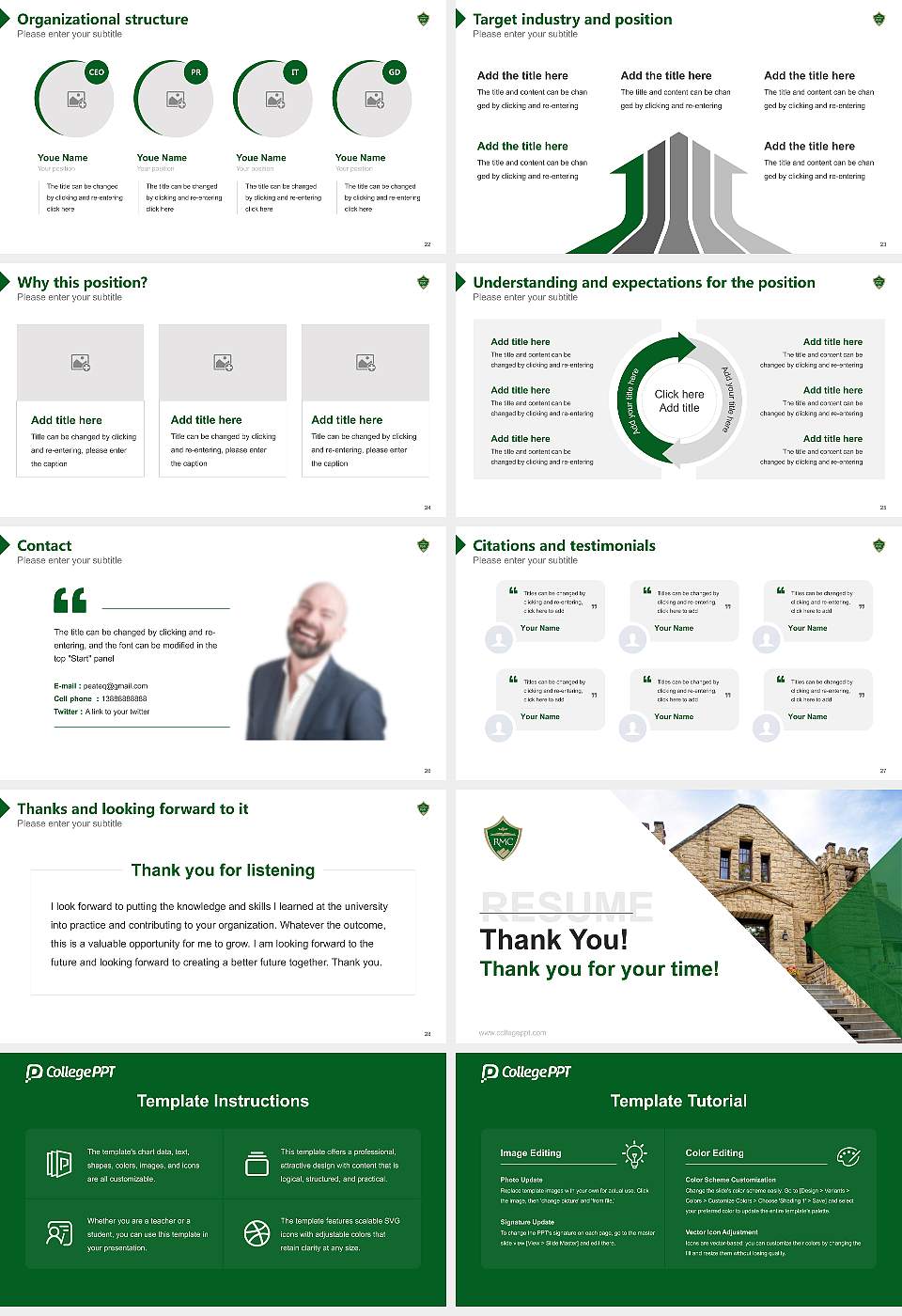 Rocky Mountain College Resume PPT Template16:9 ratio PPT effect preview image4