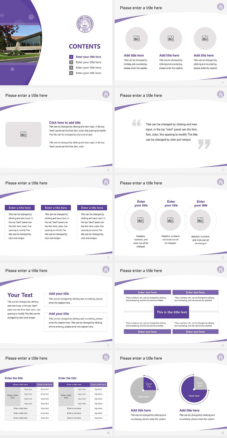 Rockford University Course/Courseware Creation PPT Template4:3 ratio PPT effect preview image2