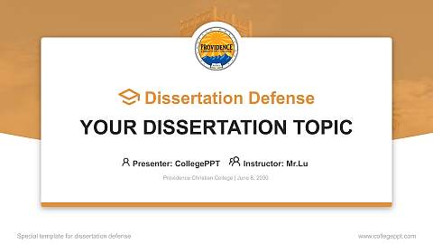 Providence Christian College Graduation Thesis Defense PPT Template