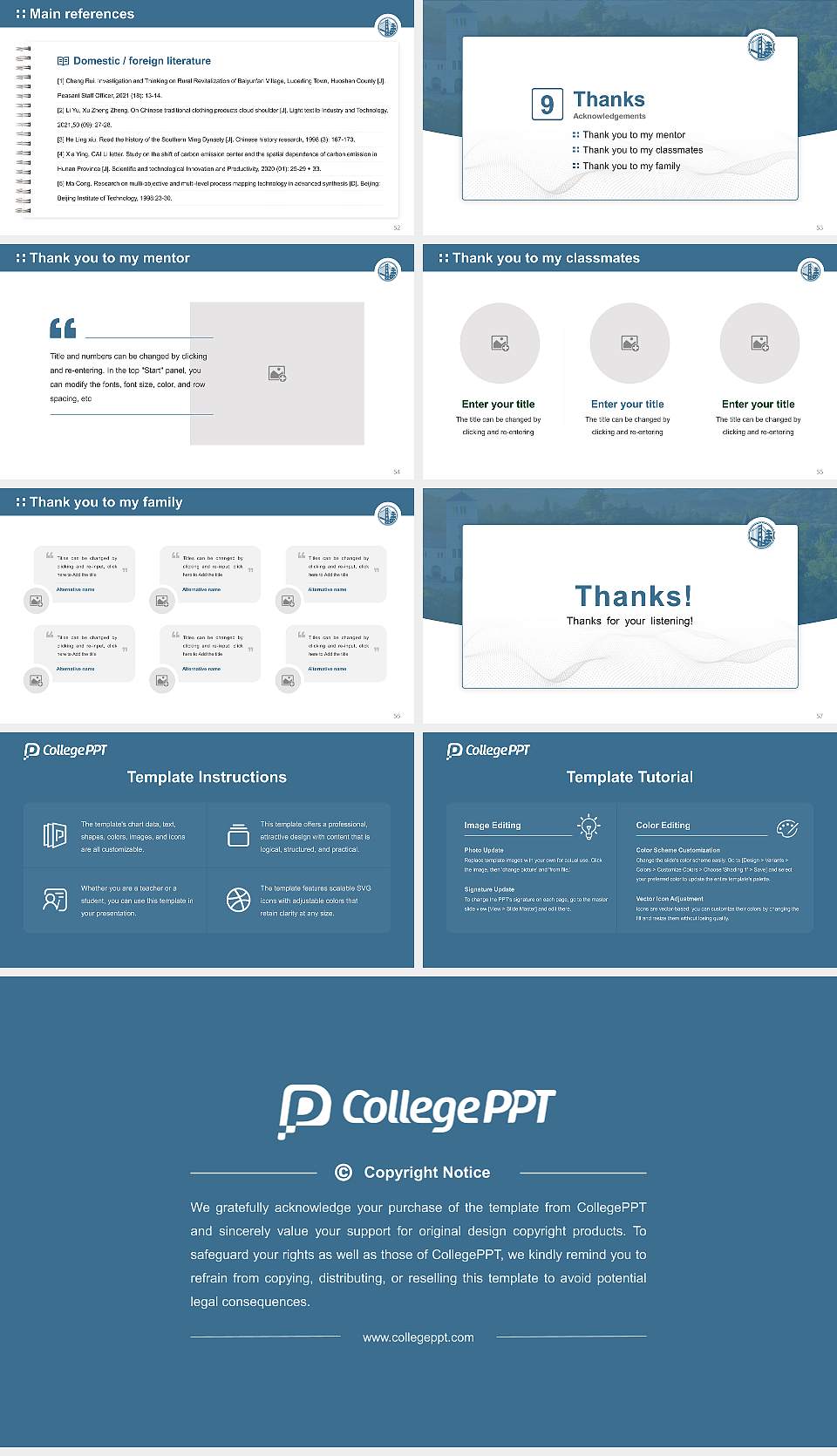 Presidio Graduate School Graduation Thesis Defense PPT Template16:9 ratio PPT effect preview image7