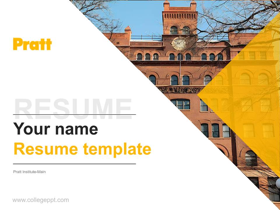 Pratt Institute-Main Resume PPT Template4:3 ratio PPT effect preview image1