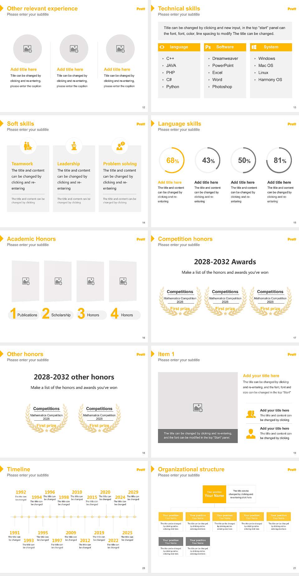 Pratt Institute-Main Resume PPT Template4:3 ratio PPT effect preview image3