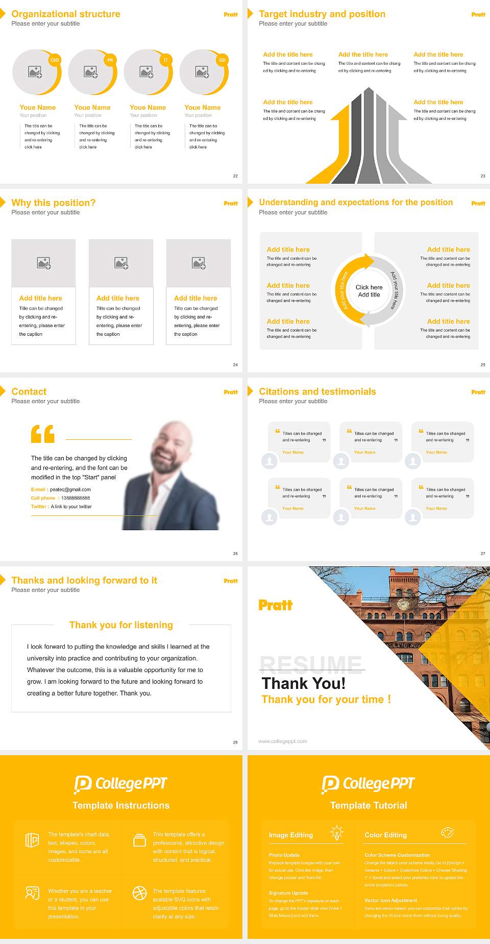 Pratt Institute-Main Resume PPT Template4:3 ratio PPT effect preview image4