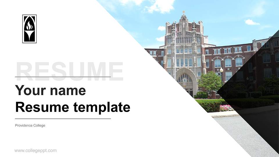 Providence College Resume PPT Template16:9 ratio PPT effect preview image