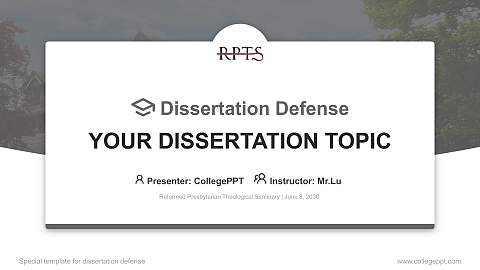 Reformed Presbyterian Theological Seminary Graduation Thesis Defense PPT Template