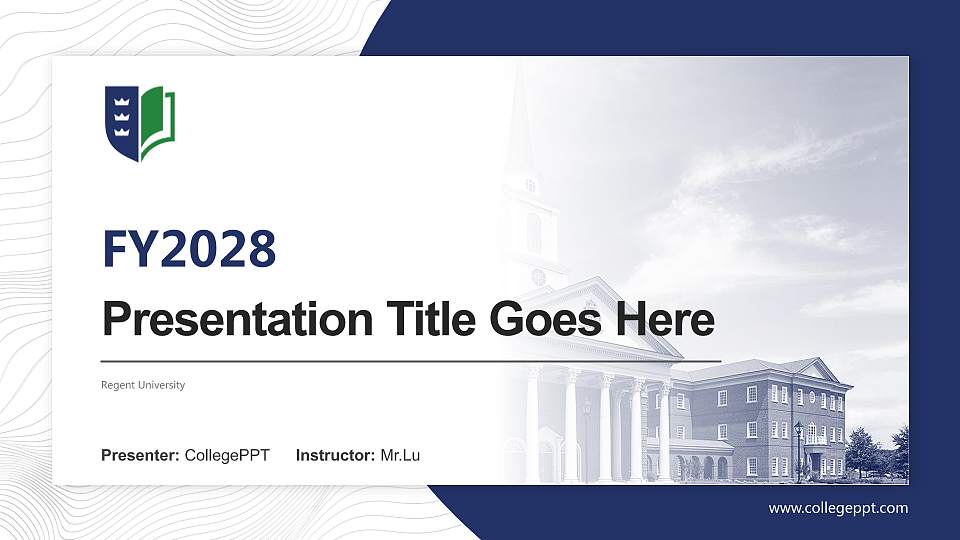 Regent University Academic Presentation/Research Findings Report PPT Template16:9 ratio PPT effect preview image