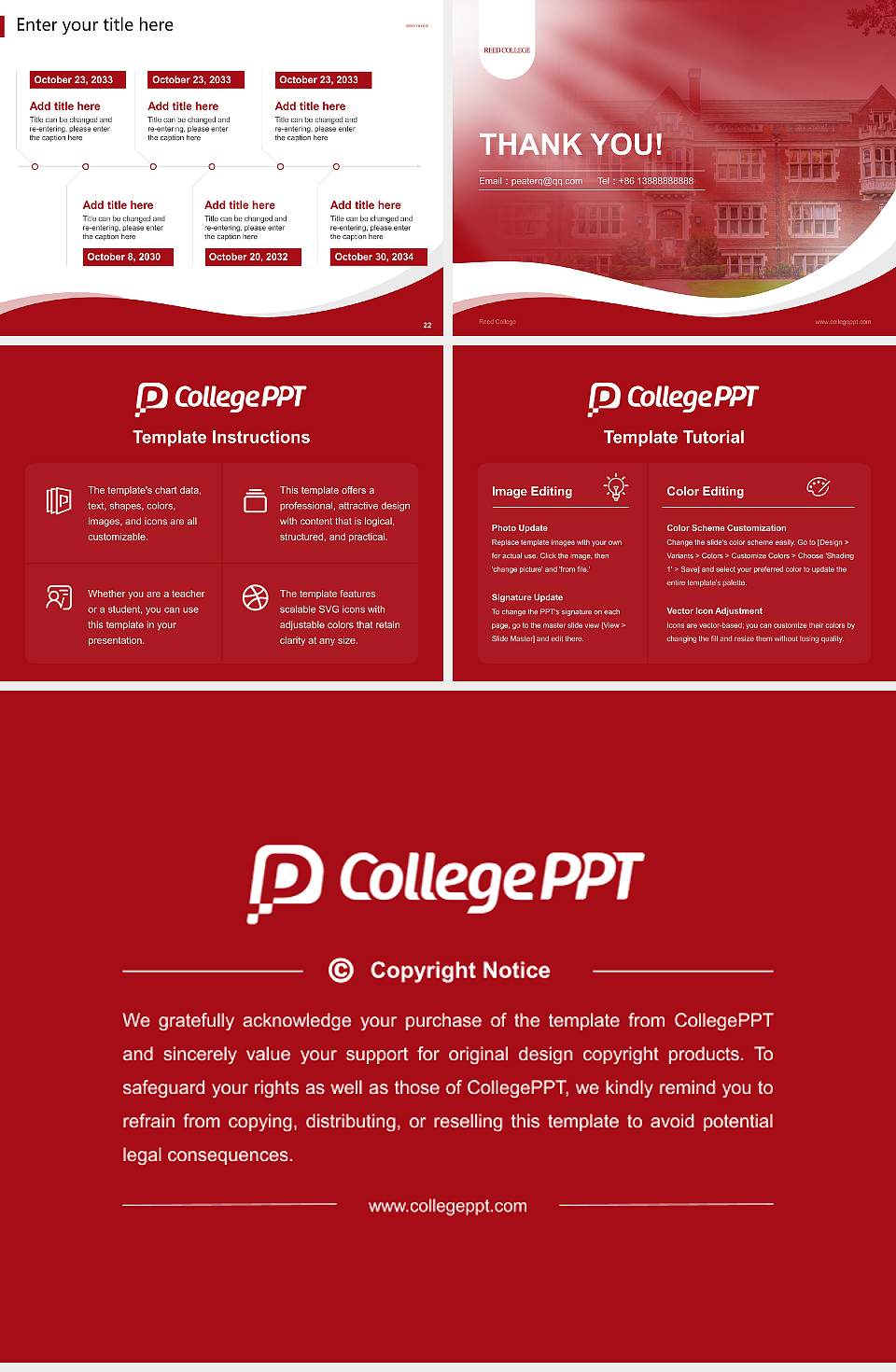Reed College Lecture Sharing and Networking Event PPT Template4:3 ratio PPT effect preview image4
