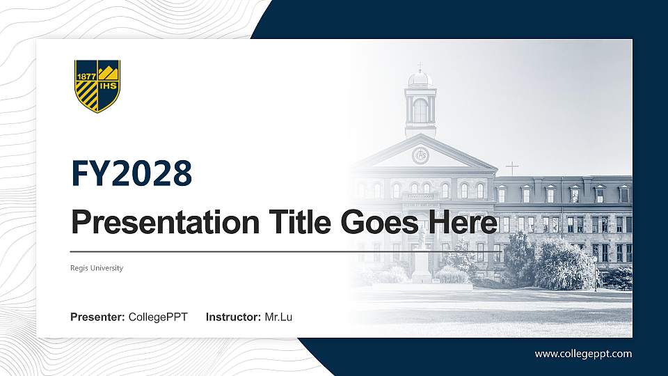 Regis University Academic Presentation/Research Findings Report PPT Template16:9 ratio PPT effect preview image