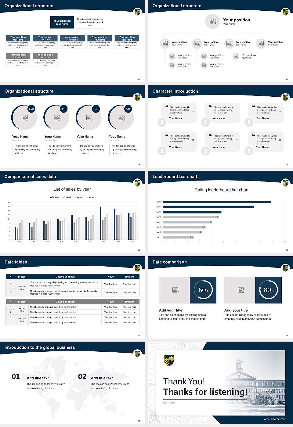 Regis University Academic Presentation/Research Findings Report PPT Template16:9 ratio PPT effect preview image4