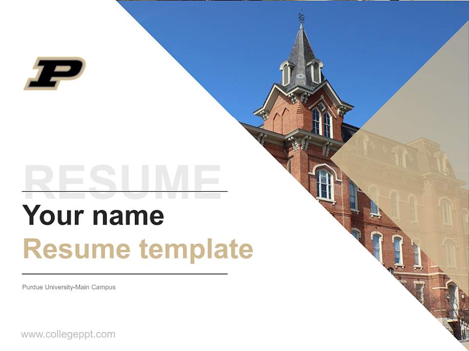 Purdue University-Main Campus Resume PPT Template4:3 ratio PPT effect preview image5