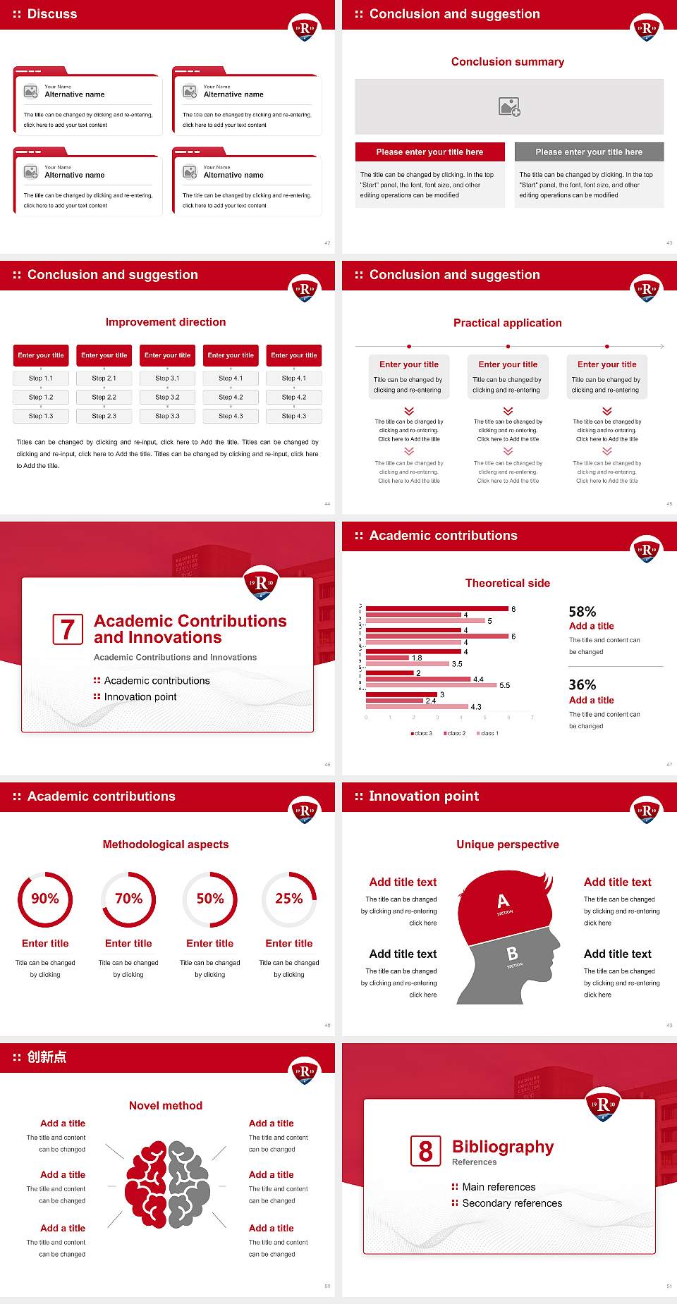 Radford University-Carilion Graduation Thesis Defense PPT Template4:3 ratio PPT effect preview image6