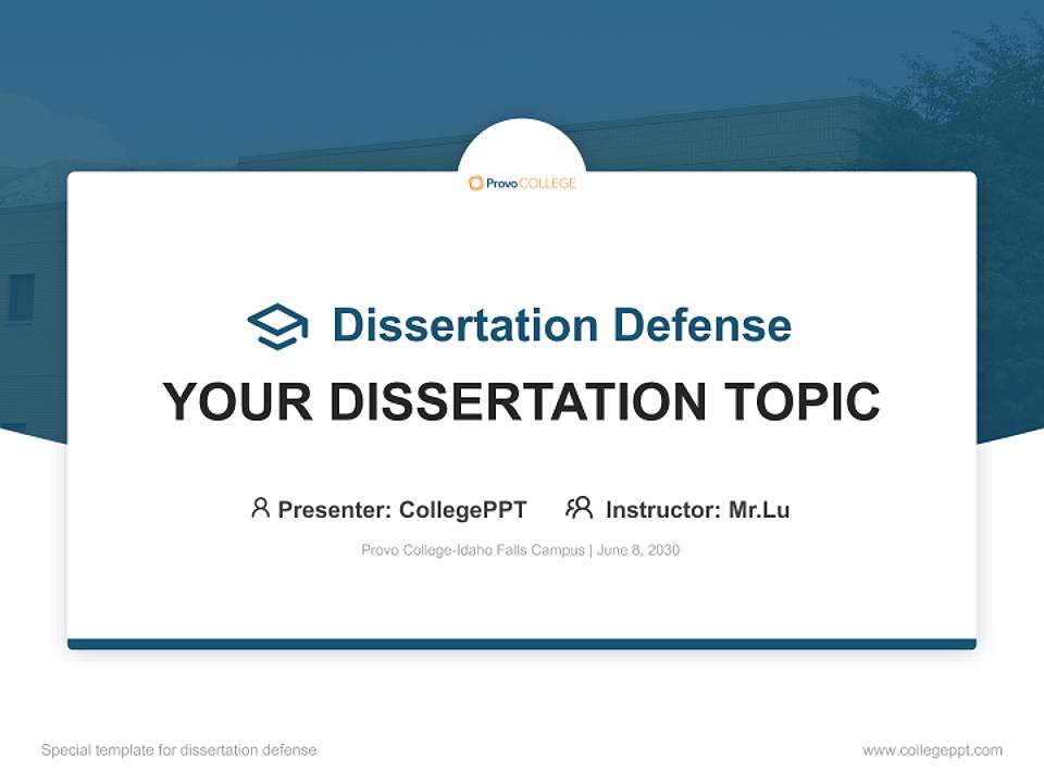 Provo College-Idaho Falls Campus Graduation Thesis Defense PPT Template4:3 ratio PPT effect preview image7