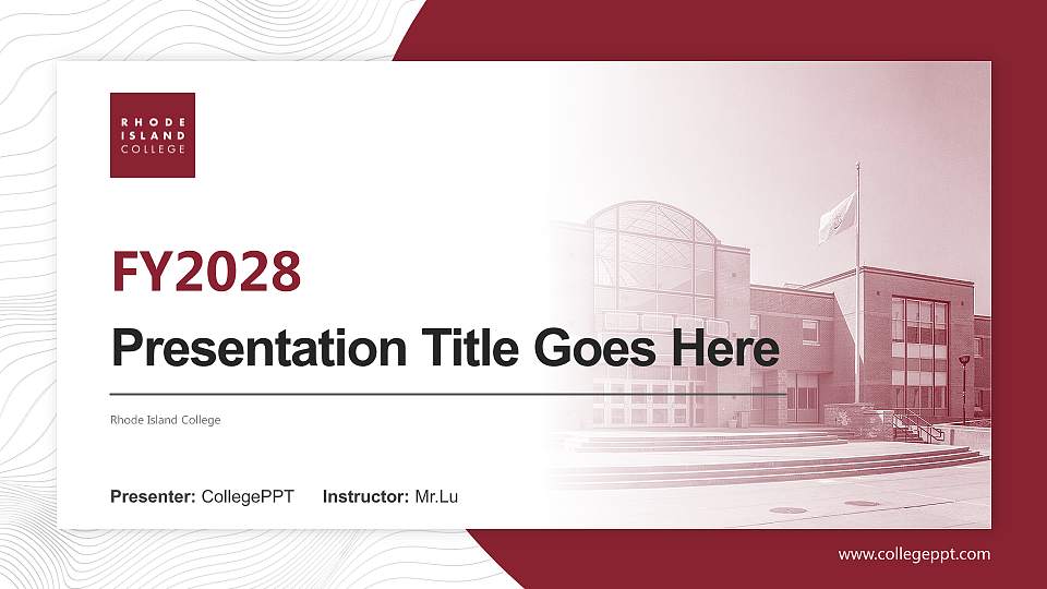 Rhode Island College Academic Presentation/Research Findings Report PPT Template16:9 ratio PPT effect preview image