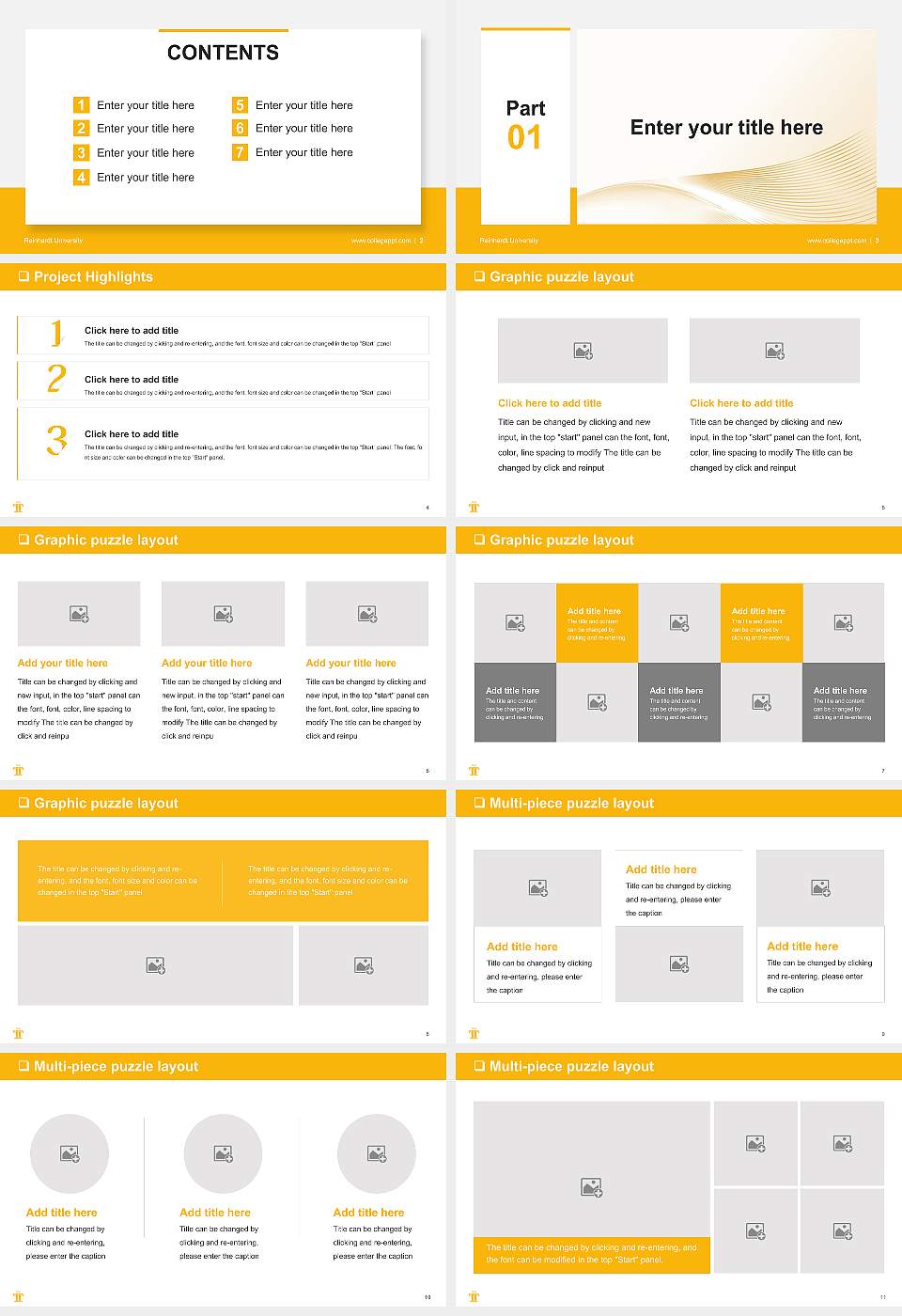 Reinhardt University General Purpose PPT Template16:9 ratio PPT effect preview image2