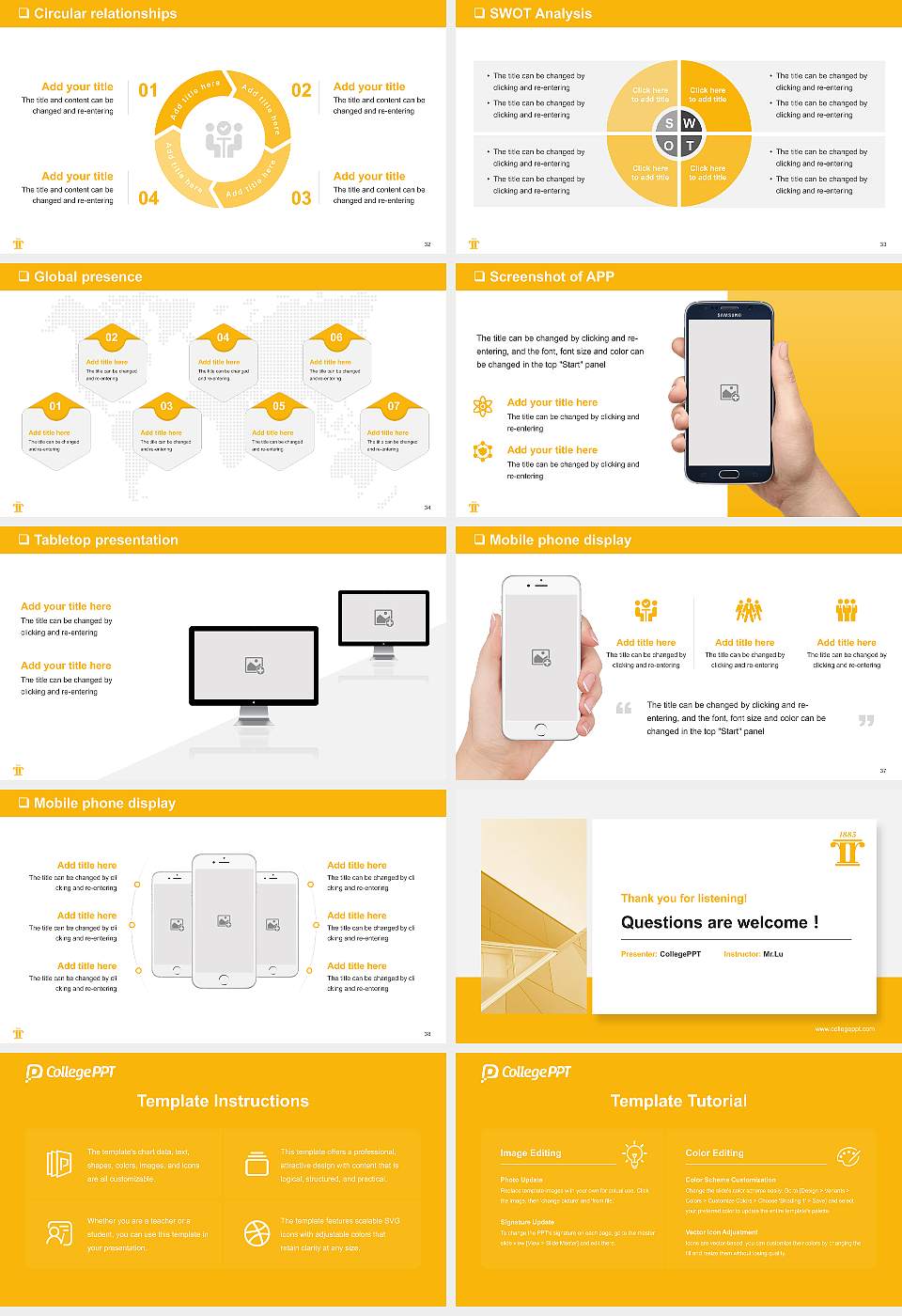 Reinhardt University General Purpose PPT Template16:9 ratio PPT effect preview image5