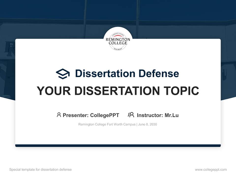 Remington College Fort Worth Campus Graduation Thesis Defense PPT Template4:3 ratio PPT effect preview image7