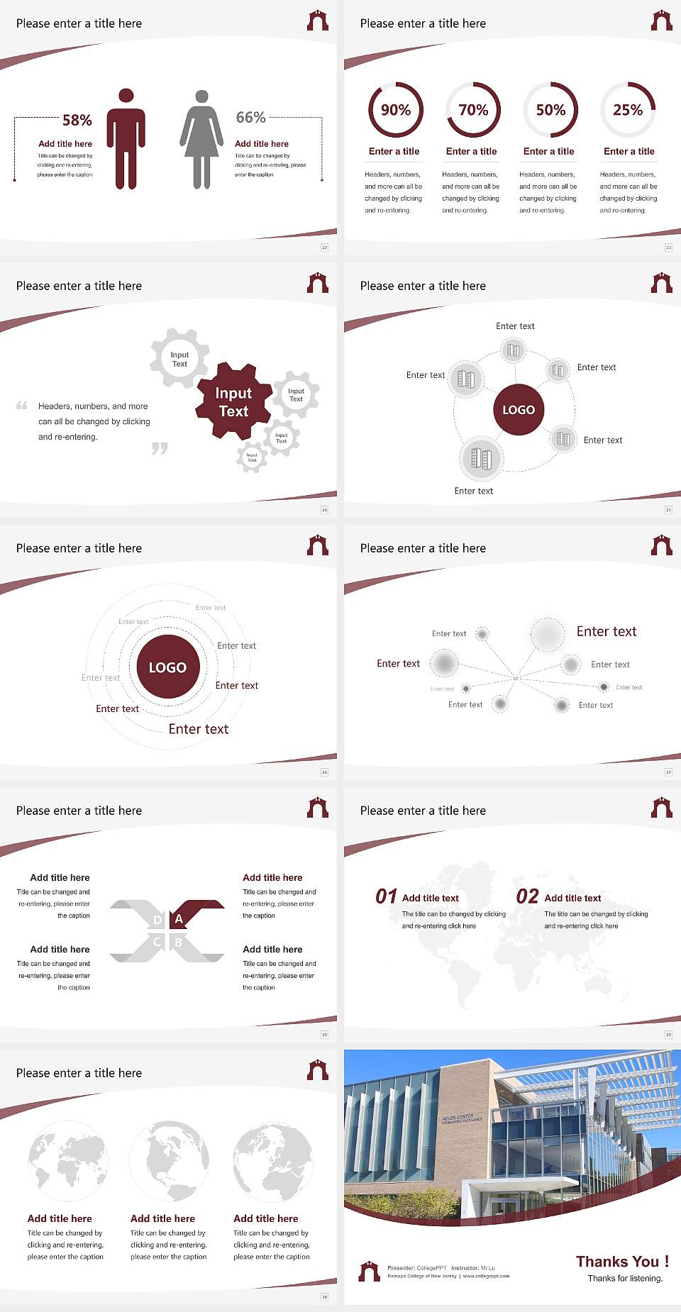 Ramapo College of New Jersey Course/Courseware Creation PPT Template4:3 ratio PPT effect preview image4