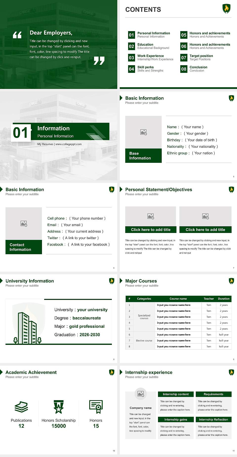 Rasmussen University – Rockford Resume PPT Template4:3 ratio PPT effect preview image2